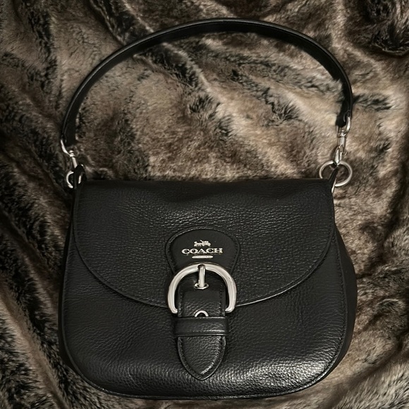 Coach Pebbled Leather Black Leather Women's Crossbody/Shoulder Bag NWOT 9”x9”x4 - Picture 1 of 6